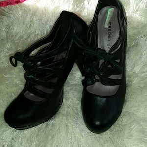 Black Madden Girl strapped heels